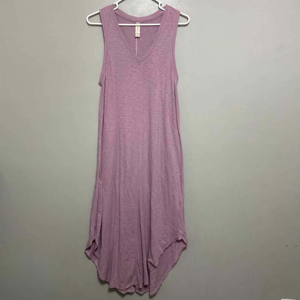 Altar'd State Tank Dress S Purple Sharkbite Hem 100% Cotton Fairy Boho Lagenlook
